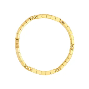 14K Yellow Gold 4.70mm Hollow Round Box Lock Chain Bracelet