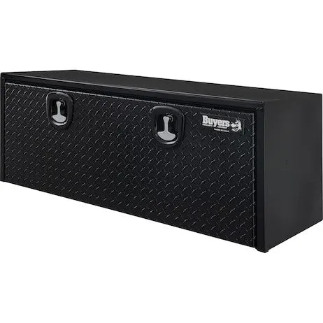 1702510 -GLOSS BLACK STEEL UNDERBODY TRUCK TOOL BOX WITH ALUMINUM DOOR