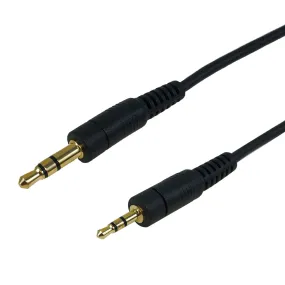 3.5mm Stereo Male to 2.5mm Stereo Male Cable - Riser Rated CMR/FT4 - Black