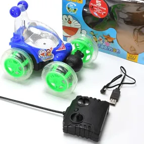 4482 Rechargeable 360 degree stunt rolling remote control car with colourful 3d lights and music for kids