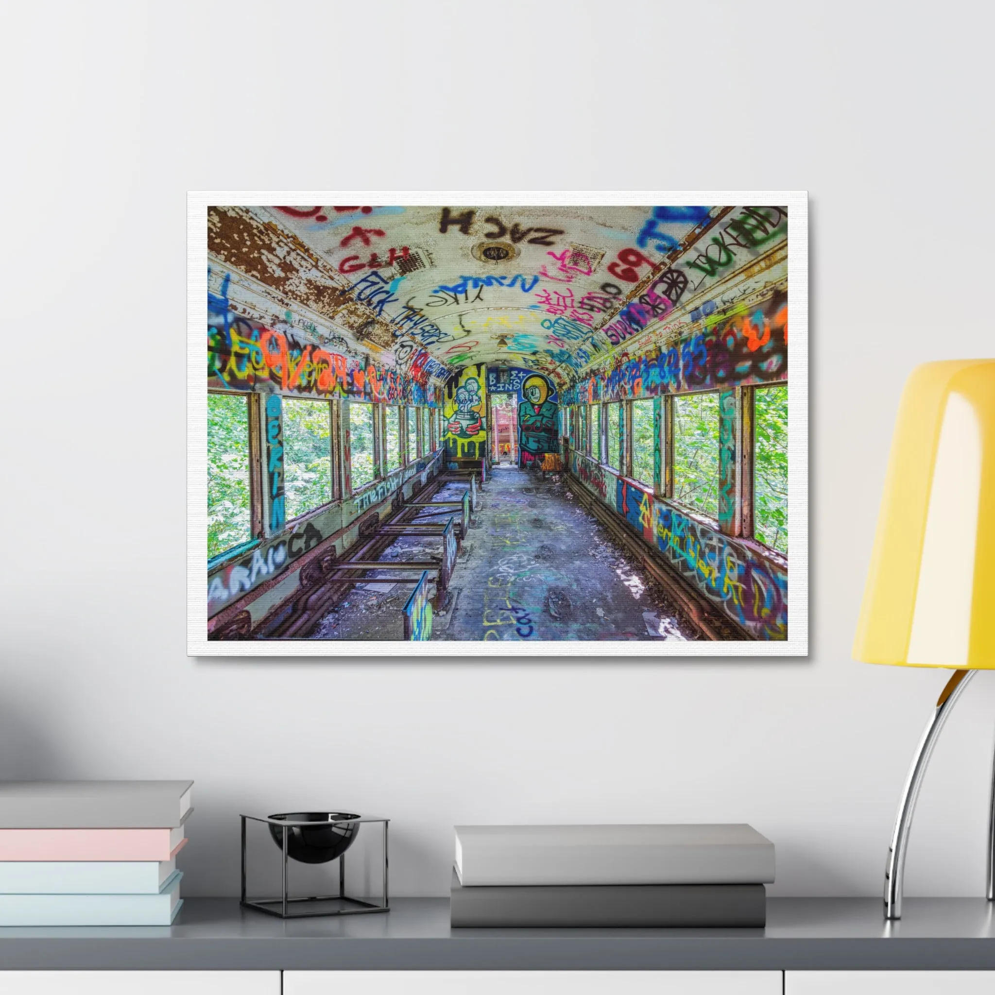 Abandoned Passenger Train Car in Lambertville, New Jersey, Art Print from the Original on Canvas