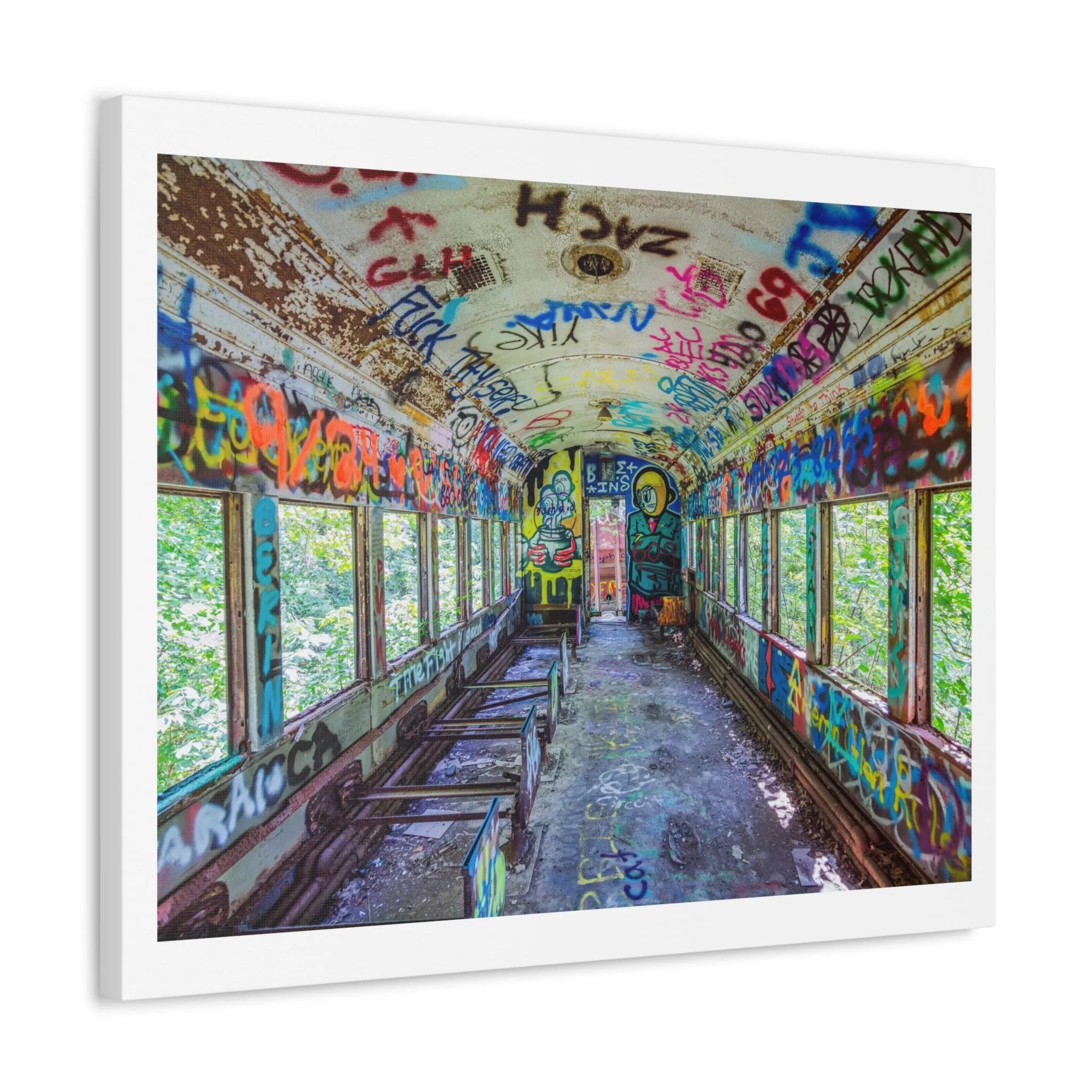 Abandoned Passenger Train Car in Lambertville, New Jersey, Art Print from the Original on Canvas