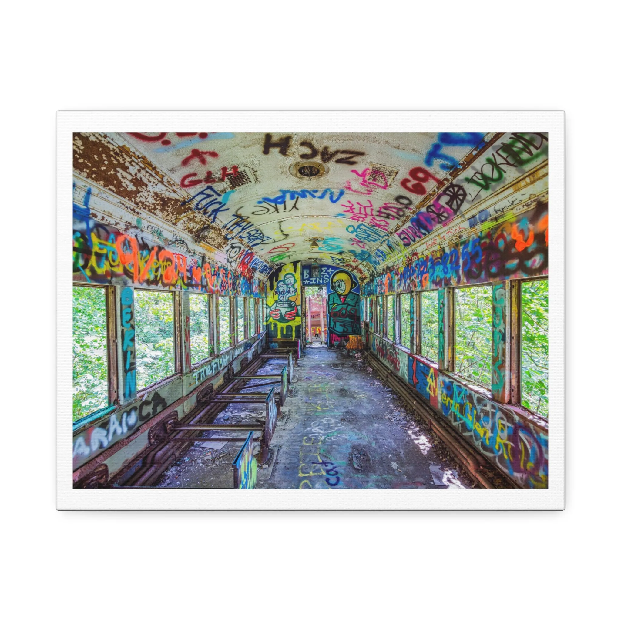 Abandoned Passenger Train Car in Lambertville, New Jersey, Art Print from the Original on Canvas