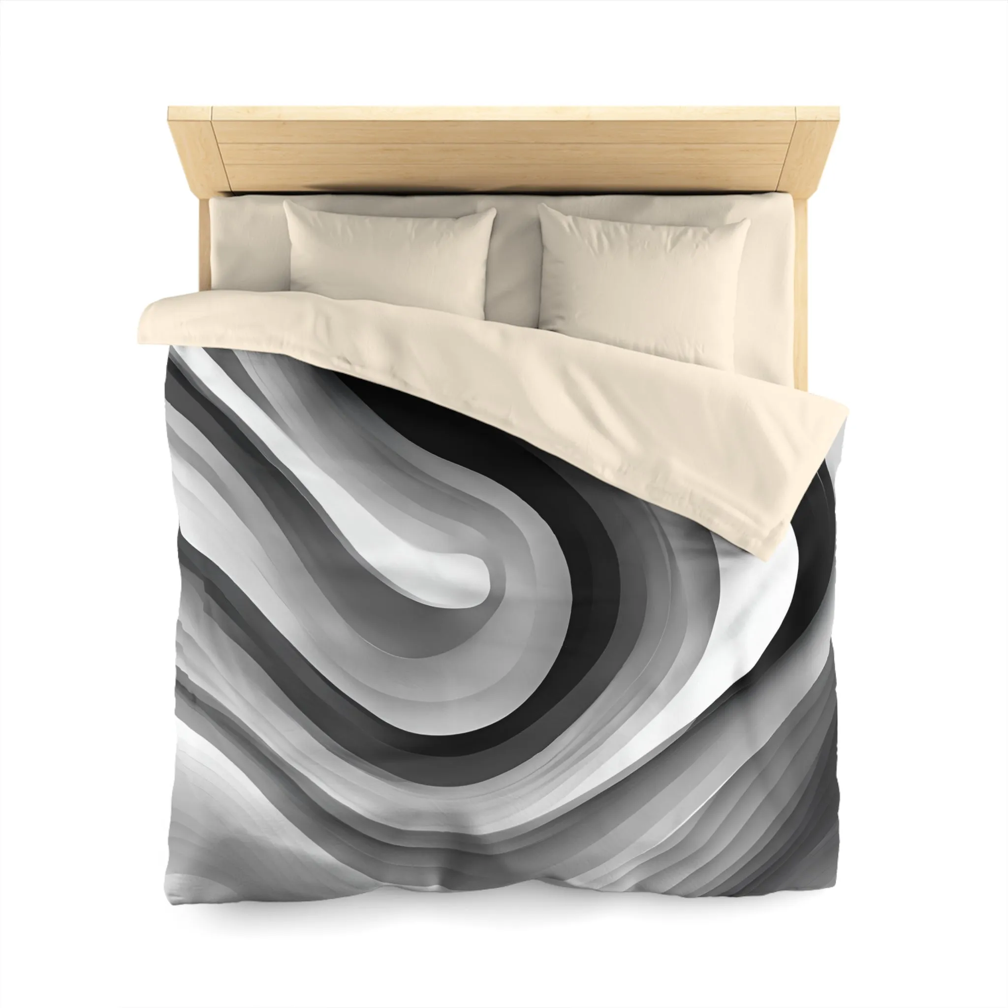 Abstract Duvet Cover | Black Grey White Ombre