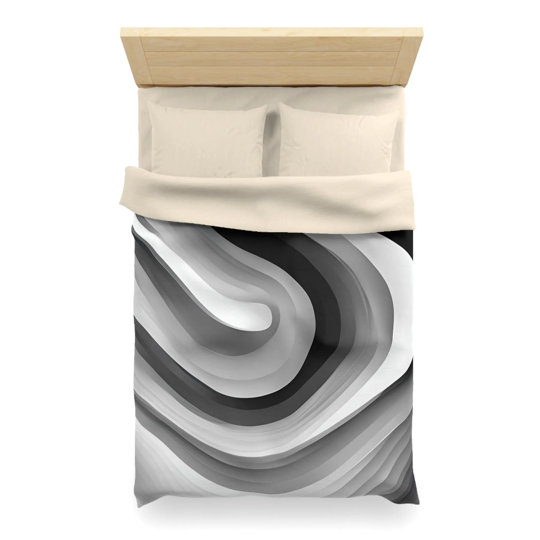 Abstract Duvet Cover | Black Grey White Ombre