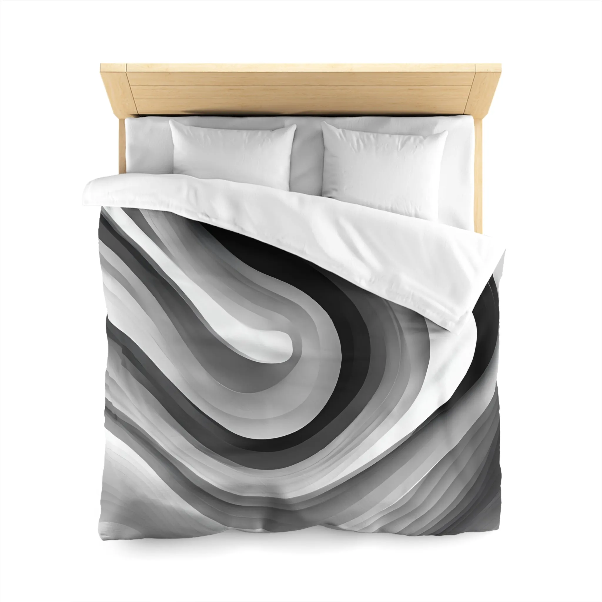 Abstract Duvet Cover | Black Grey White Ombre