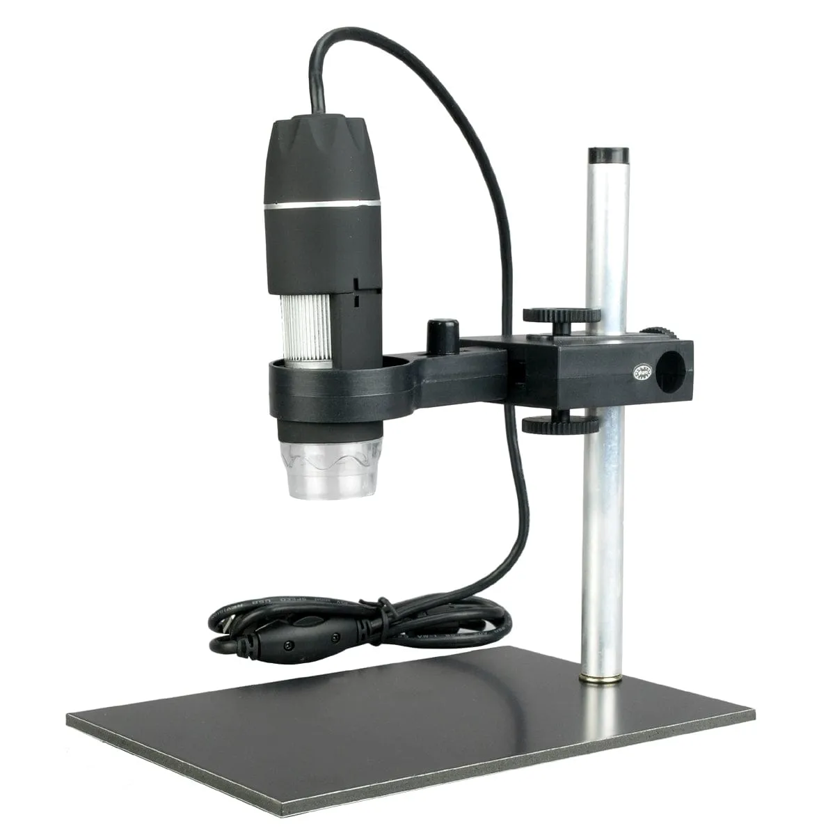 AmScope UTP Series Kid's 0.3MP USB Handheld Digital Microscope 10X-200X Magnification on Pillar Stand with Fossil Collecting Activity Kit