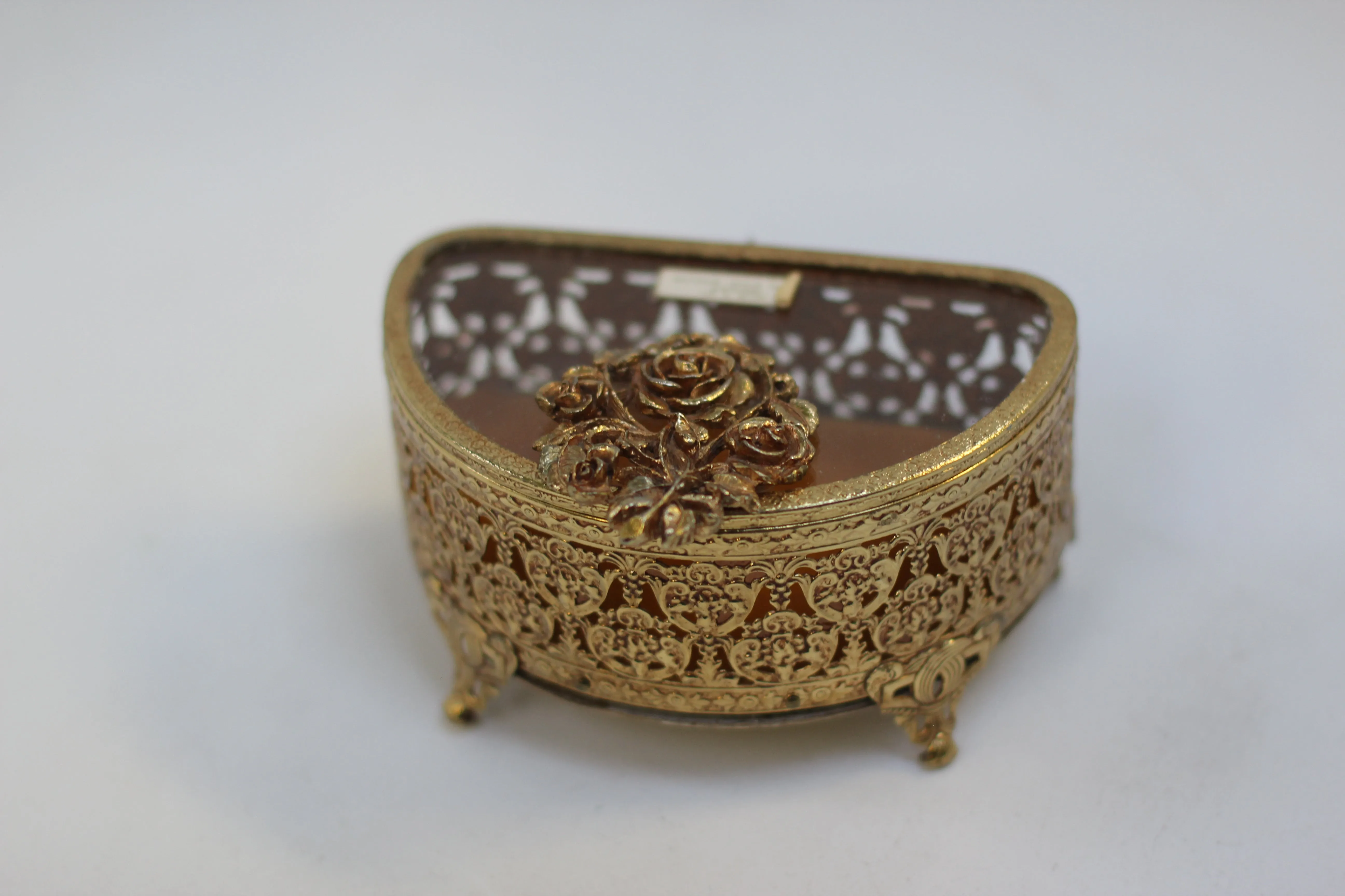 Antique Stylebuilt Floral Jewelry Box