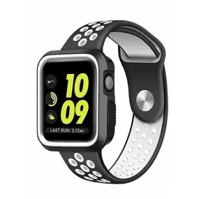 Apple Watch 38mm breathable hollow holes silicone watchband - White