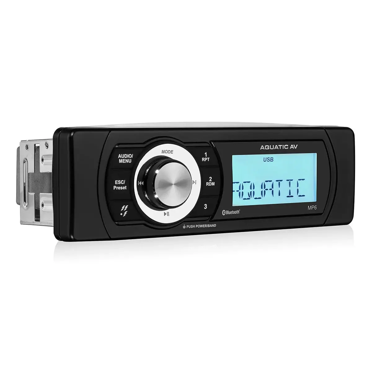 Aquatic Av MP6 Shallow Mount Waterproof Radio Bluetooth and USB Marine 288W Stereo