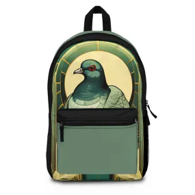 Art Deco Pigeon, Backpack with Computer Pocket and Padded Back