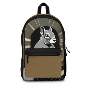 Art Deco Squirrel, Backpack with Computer Pocket and Padded Back