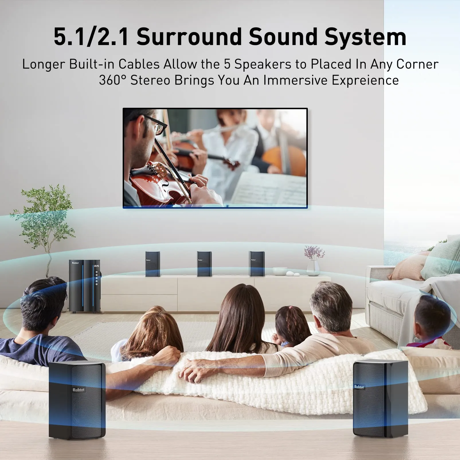 B701D Home Theater Systems Surround Sound Speakers - 800 Watts 6.5inch Subwoofer 5.1/2.1 Channel