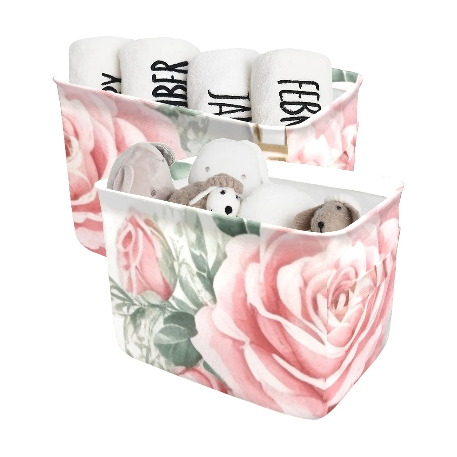 Baubles Roses Fabric Storage Basket