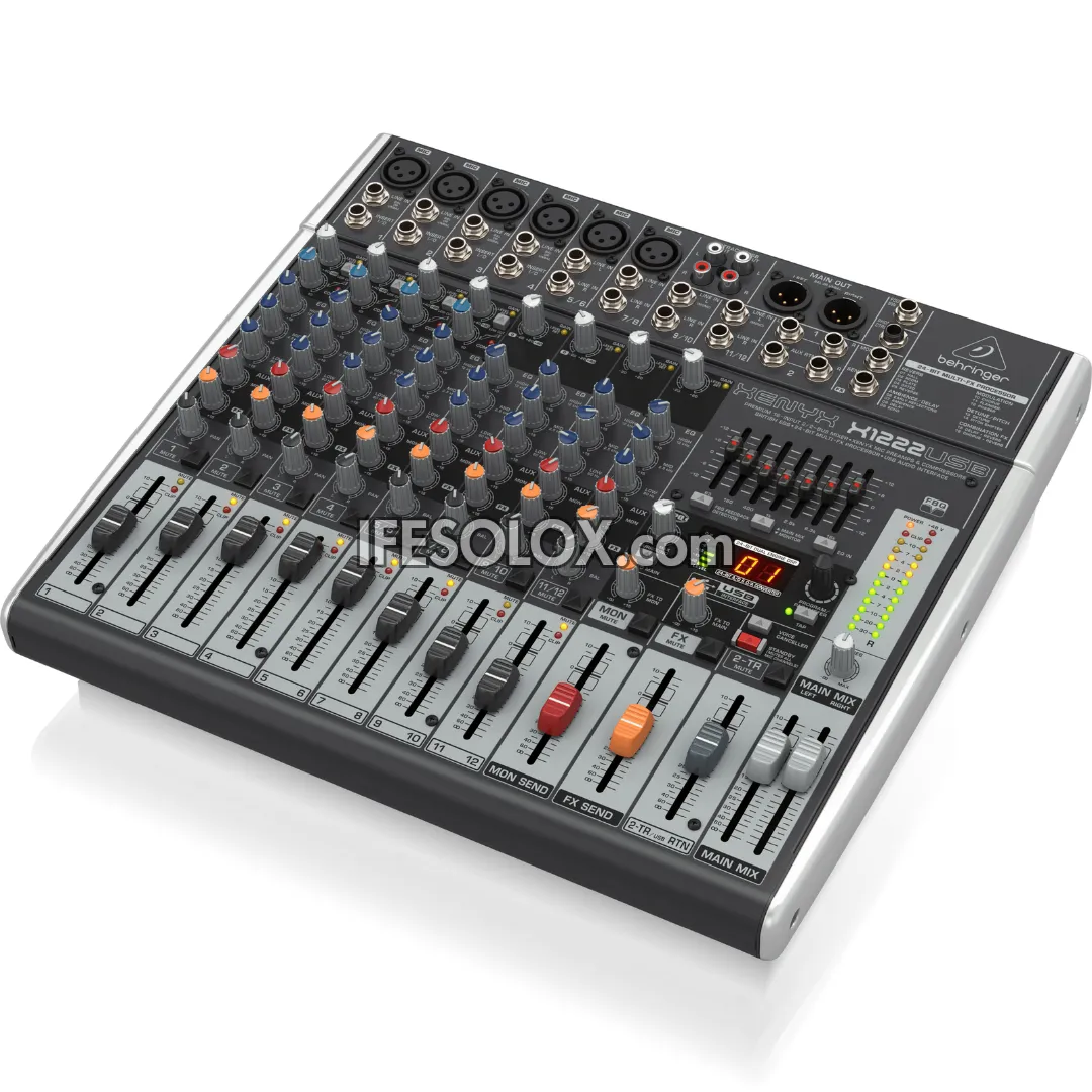 Behringer XENYX X1222USB 16-Input Mixer with XENYX Mic Preamps, Multi-FX Processors and USB Audio Interface - Brand New