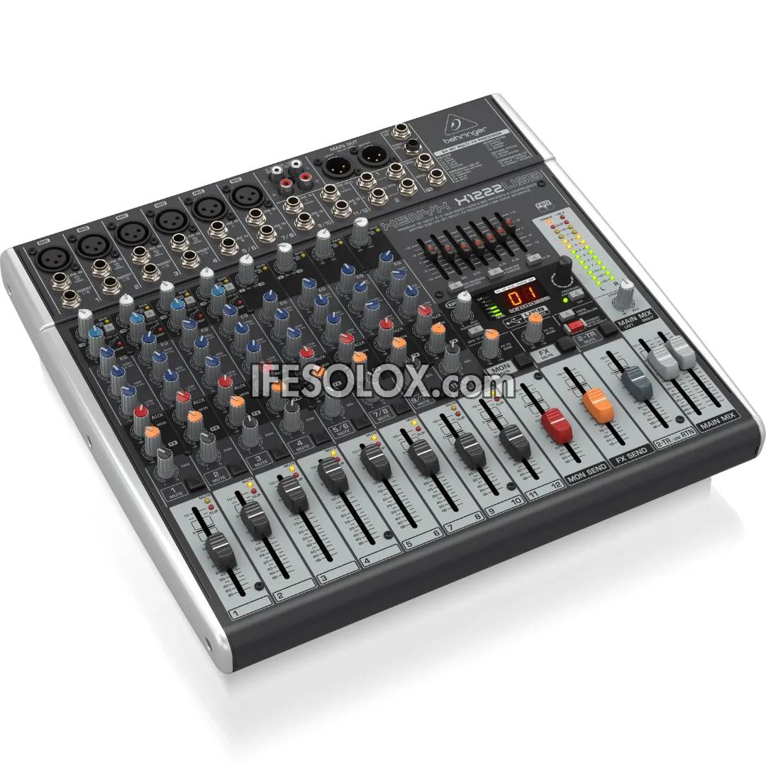 Behringer XENYX X1222USB 16-Input Mixer with XENYX Mic Preamps, Multi-FX Processors and USB Audio Interface - Brand New