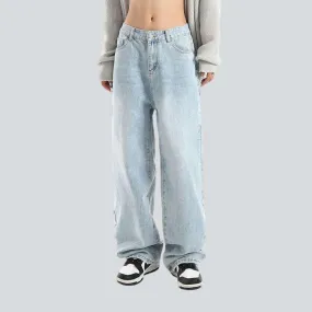 Bleached baggy women jeans