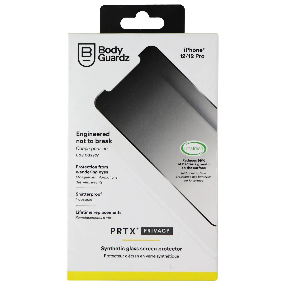 Bodyguardz PRTX Edge Privacy Screen Protector Designed For the iPhone 12/12 Pro