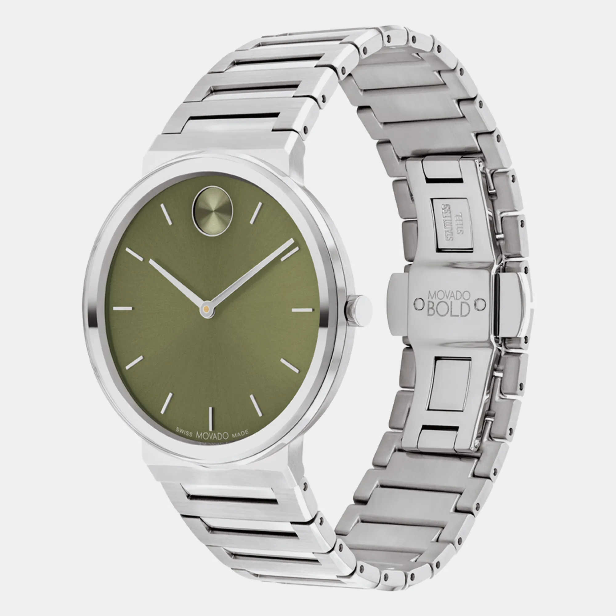 Bold Men's Green Analog Stainless Steel Watch 3601074