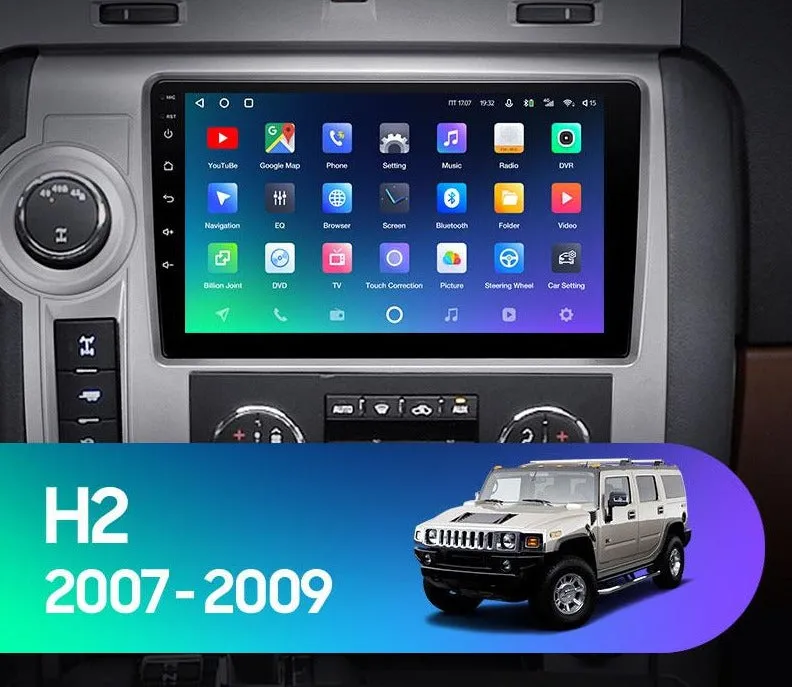 Car Dealz Premium Advanced 4G Data Model 10.2" Android 12.0 For Hummer H2 E85 2007 - 2009 In Dash Plus OEM Fascia