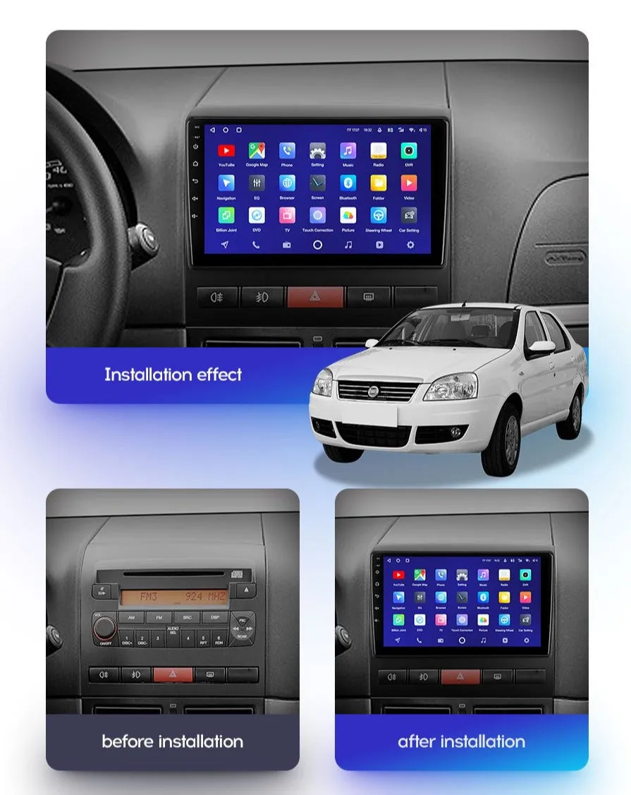 Car Dealz Premium Model 10.2" Android 8.1 For Fiat Peron 9 2009 Idea 2011 - 2014 GPS Bluetooth Car Player Navigation Radio Stereo DVD Head Unit In Dash Plus OEM Fascia