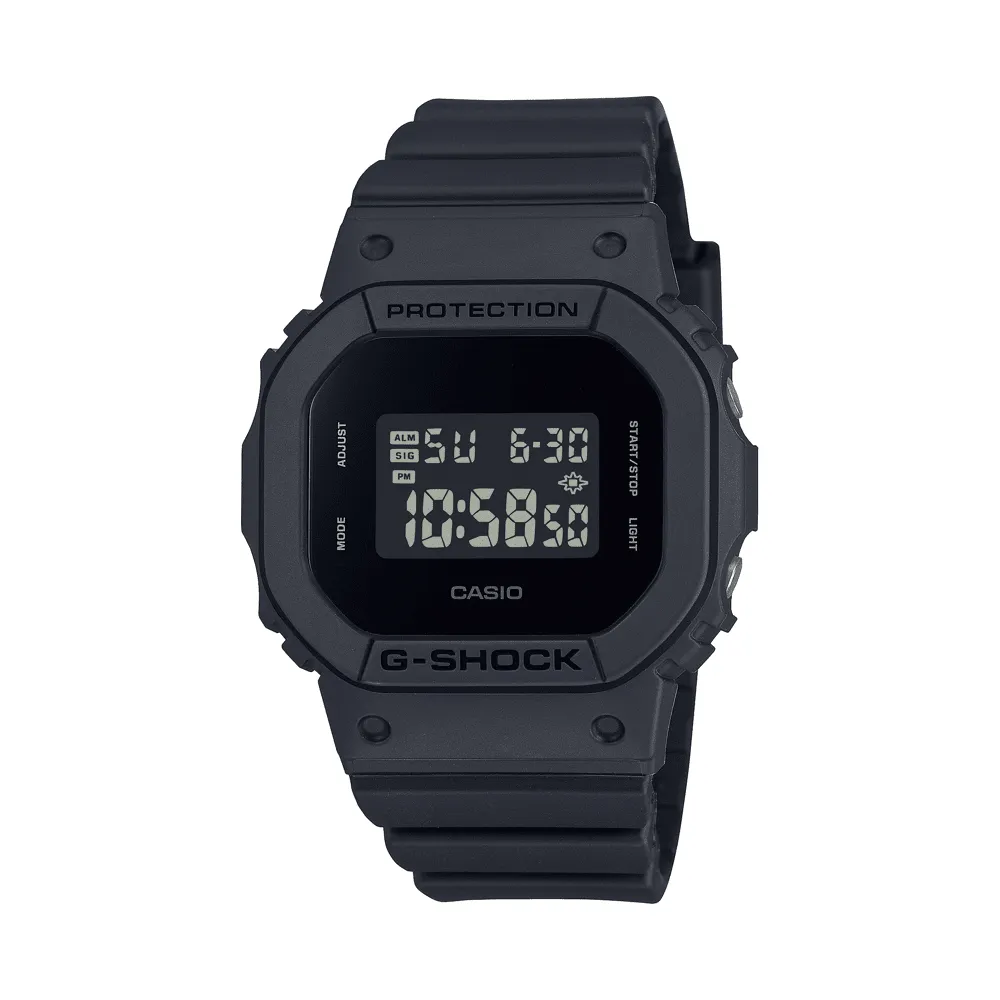 Casio G Shock Mid Dig Black Out Stopwatch Alarm 200M Water Resistant Black Case And Resin Band GMDS5610BB-1D