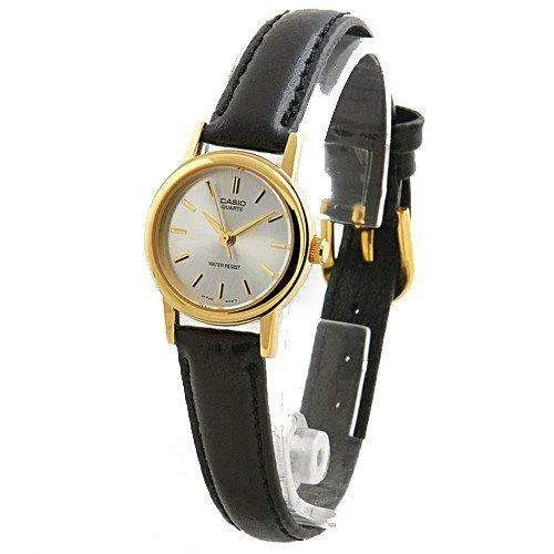 Casio LTP-1095Q-7AD Black Leather Strap Watch for Women