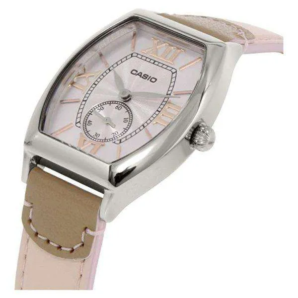 Casio LTP-E114L-4A2DF Light Pink Leather Strap Watch for Women