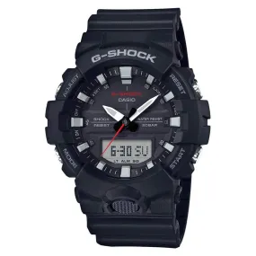 Casio Men's Dual Time Watch - G-Shock Black Resin Strap | GA800-1A