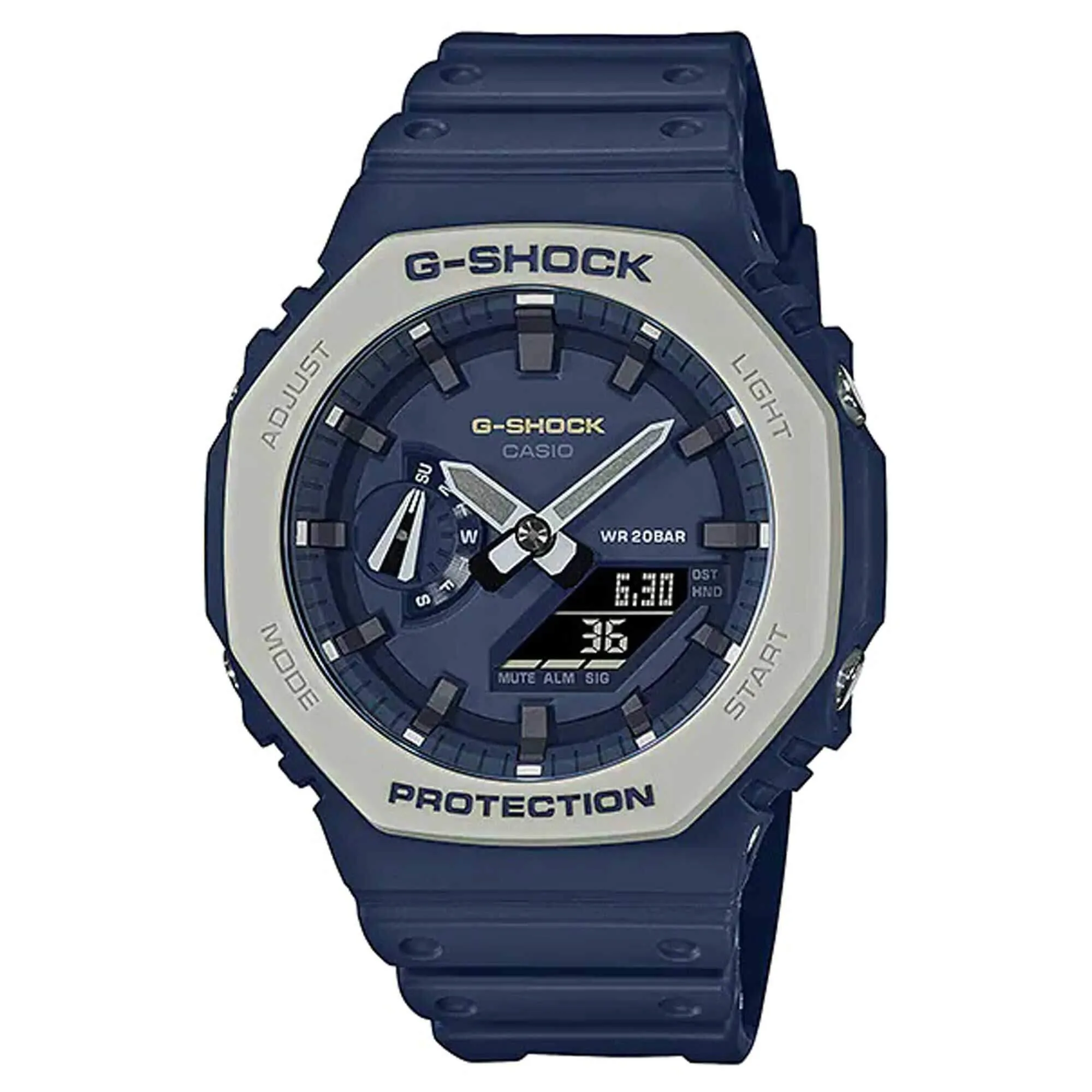 Casio Men's Watch - 2100 World Timer Navy Blue Analog Digital Dial Strap | GA2110ET-2A