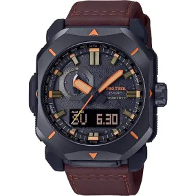 Casio Men's Watch - Pro Trek World Time Black Ana-Digi Dial Strap | PRW-6900YL-5CR