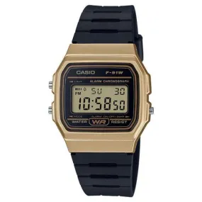 Casio Vintage F-91WM-9A Black Resin Strap Watch For Men and Women