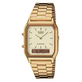 Casio Watch Vintage Retro Dual Time Gold AQ-230GA-9DMQ