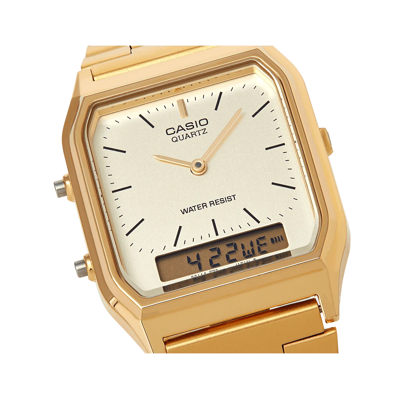 Casio Watch Vintage Retro Dual Time Gold AQ-230GA-9DMQ