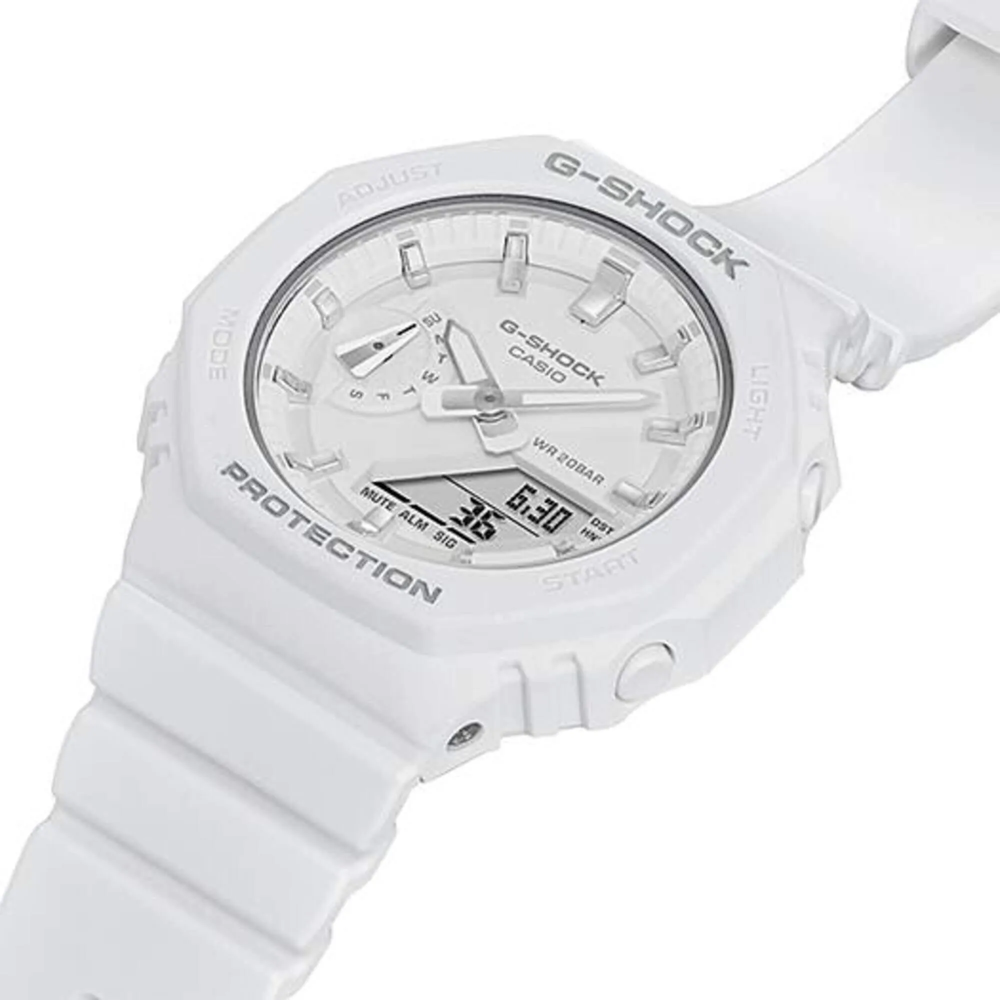 Casio Women's Watch - G-Shock Ana-Digi World Timer White Resin Strap | GMAS2100-7A