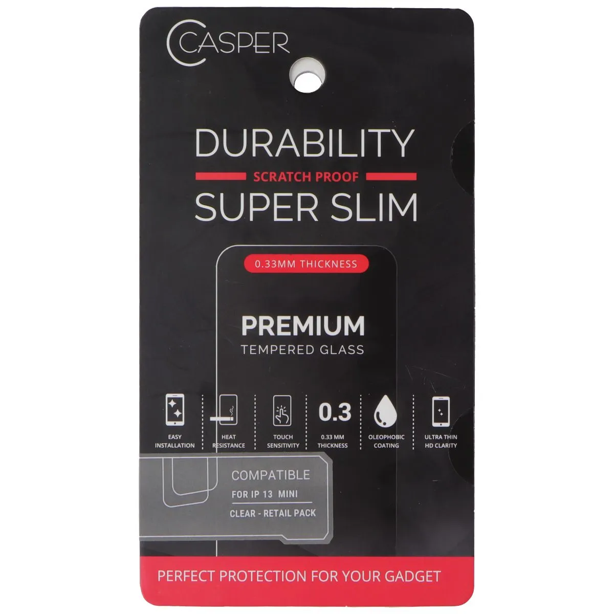 Casper Scratch Proof Super Slim Premium Tempered Glass for Apple iPhone 13 Mini