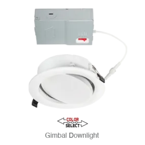 Circa 6 Inch LED Gimbal Down Light, 1,050 Lumens, 12W, 120V, CCT Selectable: 2700K/3000K/3500K/4000K/5000K