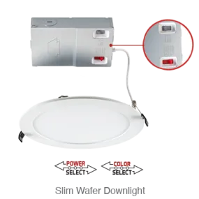 Circa 8 Inch LED Round Wafer Down Light, 1,960 Lumens, 23W, 120V, CCT Selectable: 2700K/3000K/3500K/4000K/5000K