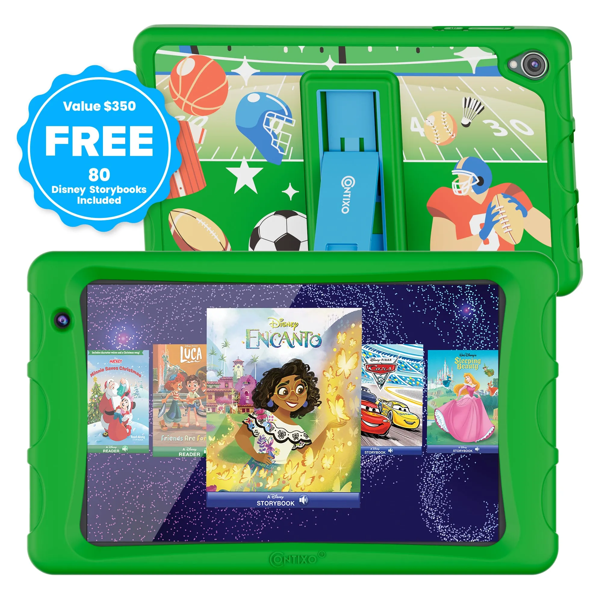 Contixo K80 8-Inch Kids Tablet Featuring 80 Disney eBooks - 2GB   64GB