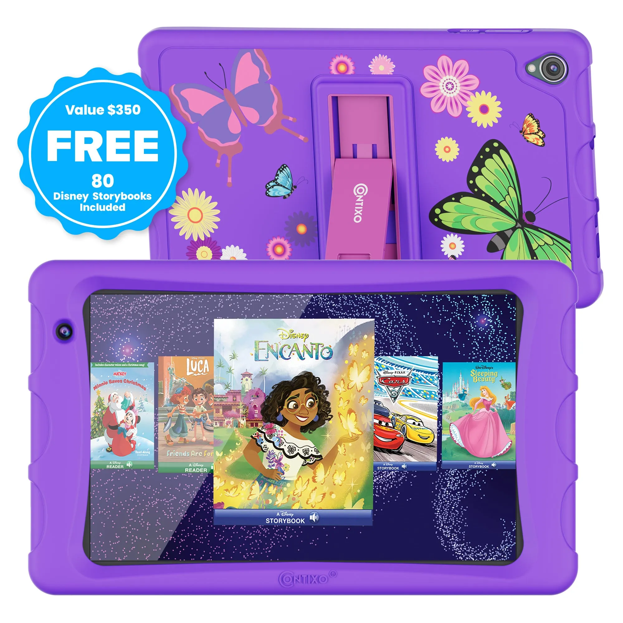 Contixo K80 8-Inch Kids Tablet Featuring 80 Disney eBooks - 2GB   64GB