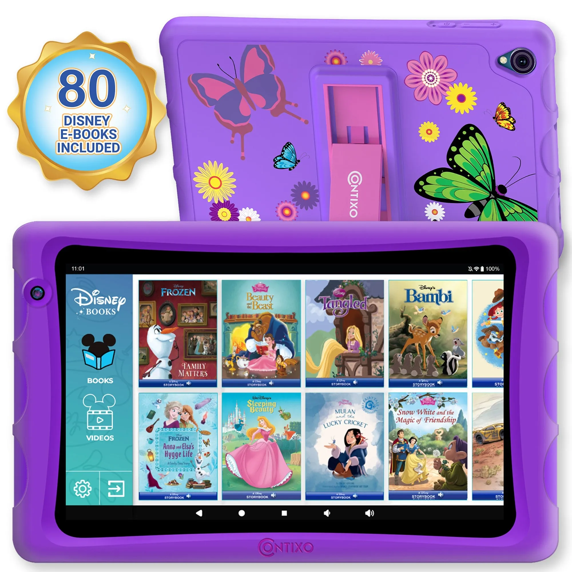 Contixo K80 8-Inch Kids Tablet Featuring 80 Disney eBooks - 2GB   64GB