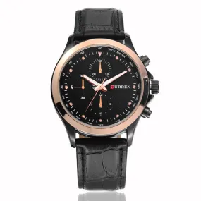 Curren Brand Fashion Quartz Watch Genuine Leather Band Analog Display 4 Colors Men Watch