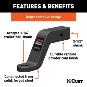 CURT 45456 Commercial Duty Forged Ball Mount (2-1/2in. Shank; 20;000 lbs.; 2in. Drop)