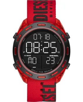 Diesel DZ1916 Digital Crusher Red Nylon Strap Watch 46mm Men Watches Lexor Miami