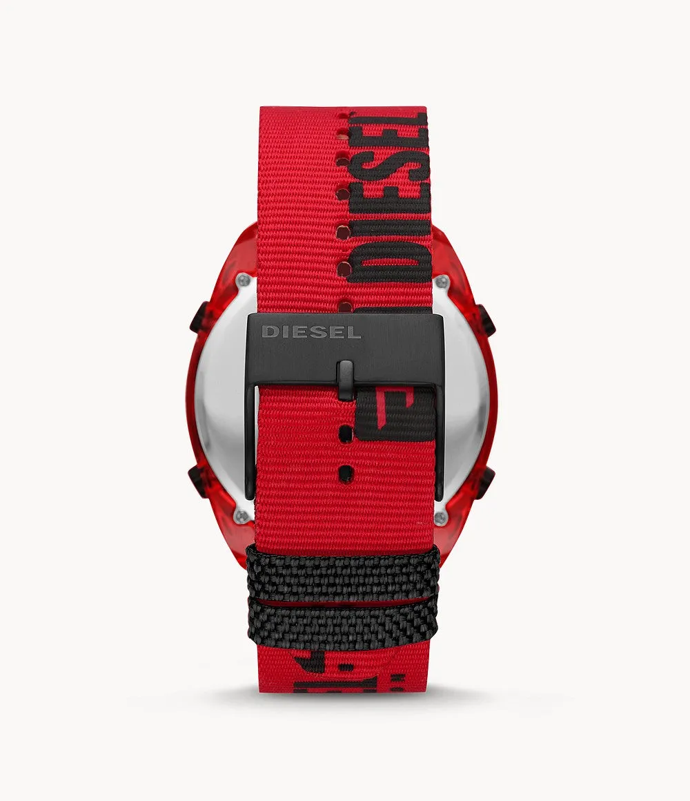 Diesel DZ1916 Digital Crusher Red Nylon Strap Watch 46mm Men Watches Lexor Miami