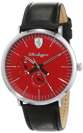 Ferrari Watch, Ultraleggero Multifunction Mens, Black-Red, 2019