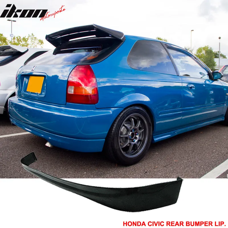 Fits Civic EK 99-00 3Dr BYS Sport Front   Rear Bumper Lip Spoiler PU