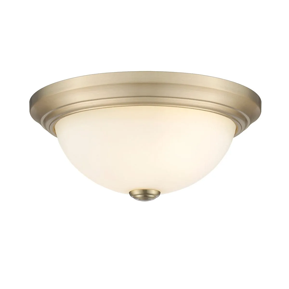 Flush Mount Fixture - Modern Gold - Etched White Glass - 13in. Diameter - E26 Medium Base