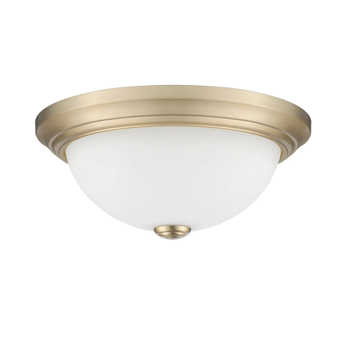 Flush Mount Fixture - Modern Gold - Etched White Glass - 13in. Diameter - E26 Medium Base