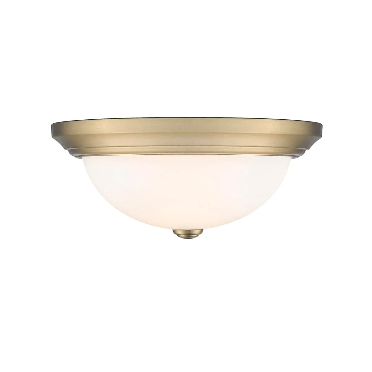 Flush Mount Fixture - Modern Gold - Etched White Glass - 13in. Diameter - E26 Medium Base